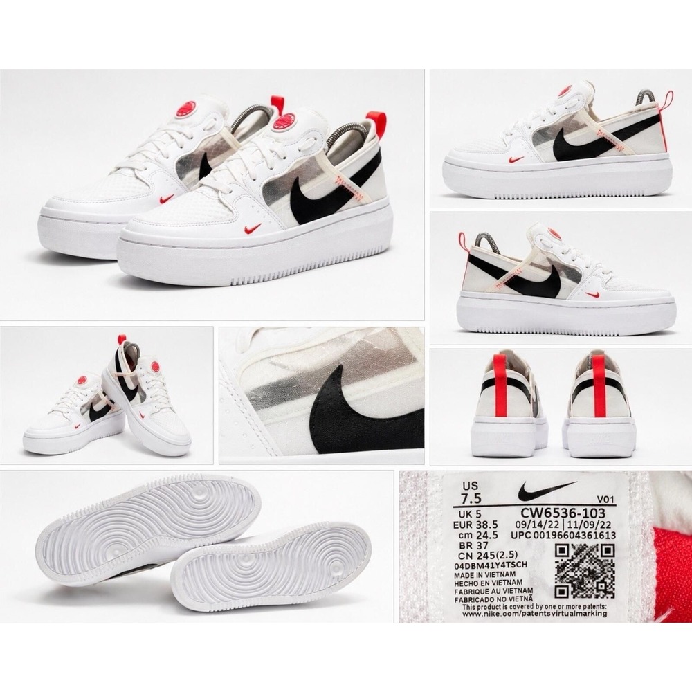 Size 7.5 - Nike Court Vision Alta TXT White Sea Coral W